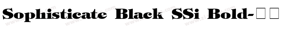 Sophisticate Black SSi Bold字体转换